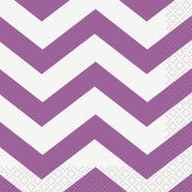 CHEVRON PRETTY PURPLE 16 BEVERAGE NAPKINS 2PLY 25.4CM X 25.4CM (10" X 10")