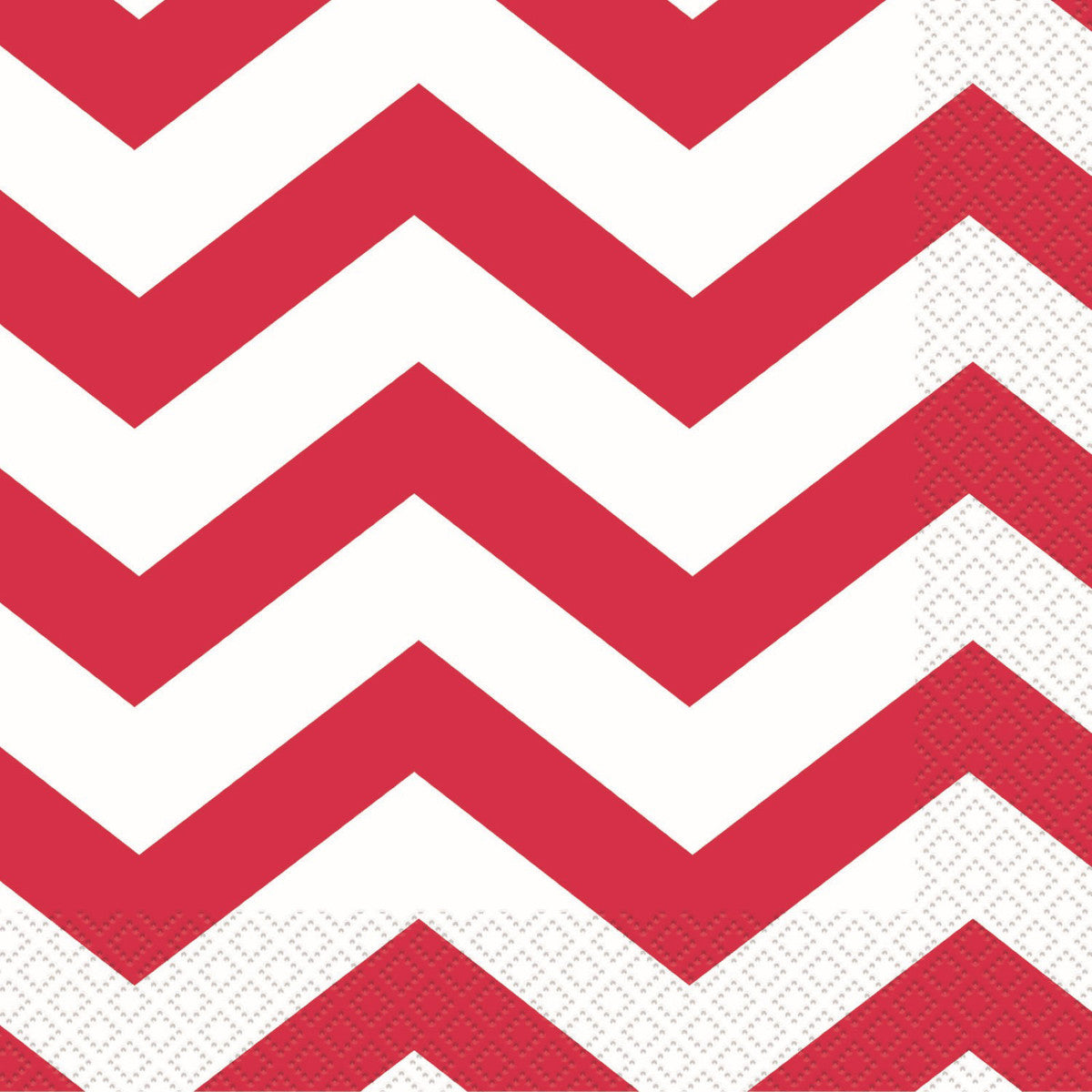 CHEVRON RUBY RED BEVERAGE NAPKINS 2PLY 25.4CM X 25.4CM (10" X 10") 16pk