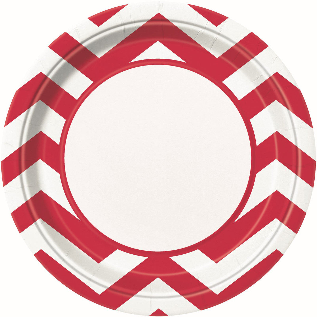 CHEVRON RUBY RED 23CM (9") PAPER PLATES 8pk