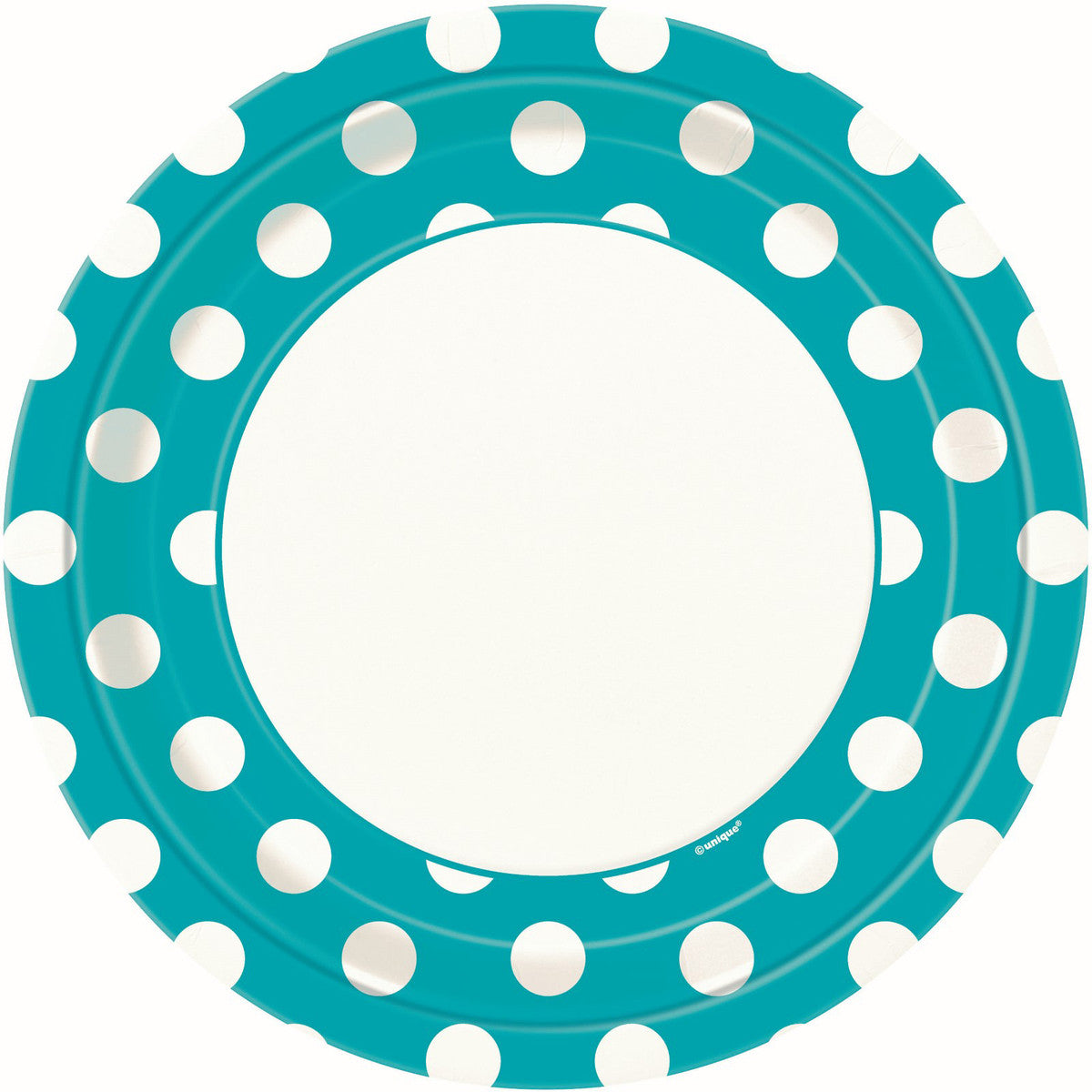 DOTS CARIBBEAN TEAL 23CM (9") PAPER PLATES 8pk