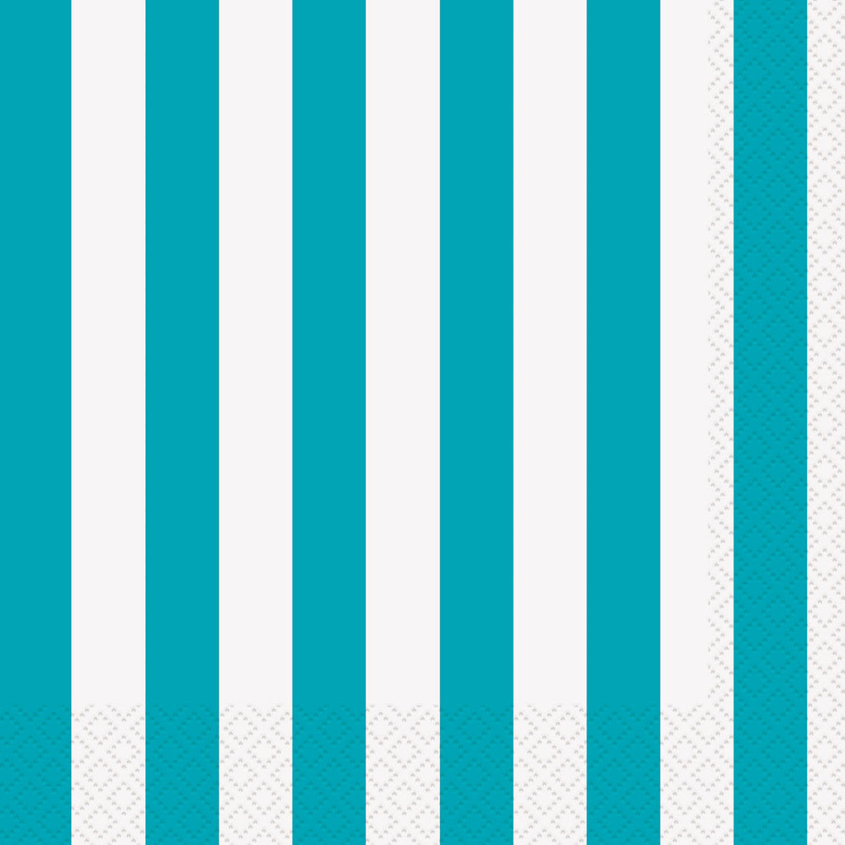 STRIPES CARIBBEAN TEAL BEVERAGE NAPKINS 2PLY 25.4CM X 25.4CM (10" X 10") 16pk