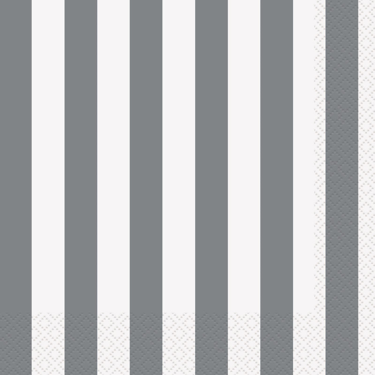 STRIPES SILVER BEVERAGE NAPKINS 2PLY 25.4CM X 25.4CM (10" X 10") 16pk