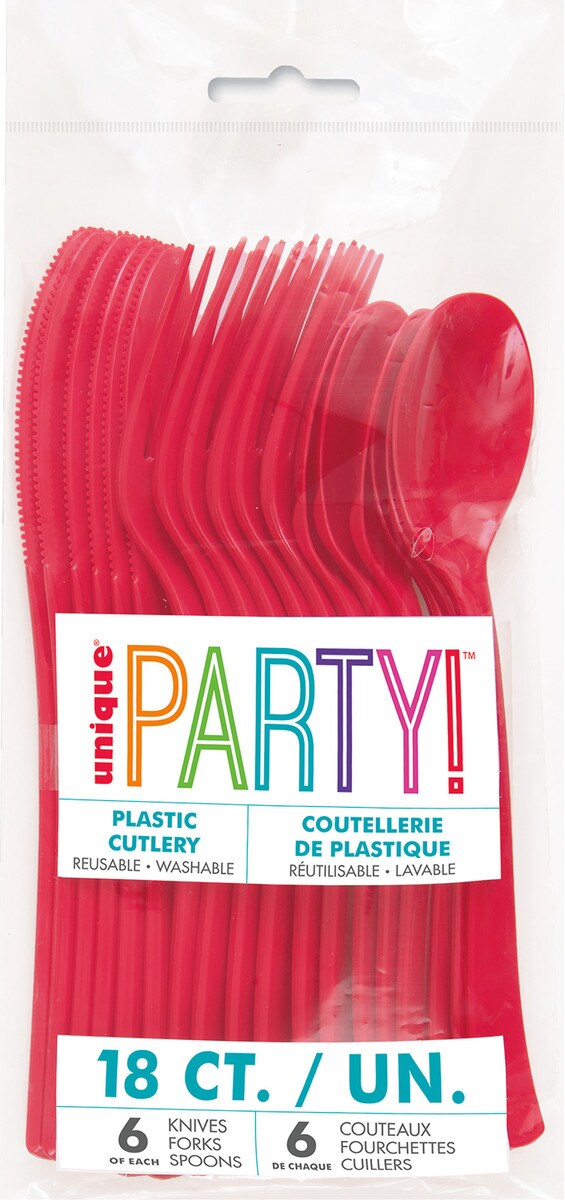 Ruby Red 18 Assorted Reusable Cutlery