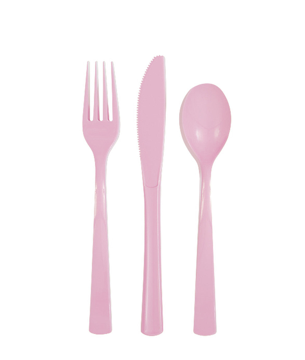 LOVELY PINK ASSORTED REUSABLE CUTLERY 18pk