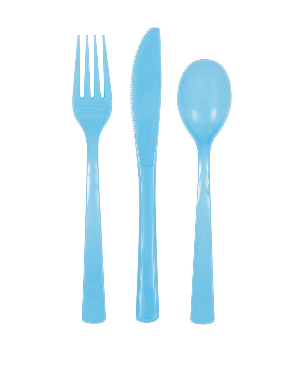 POWDER BLUE ASSORTED REUSABLE CUTLERY 18pk