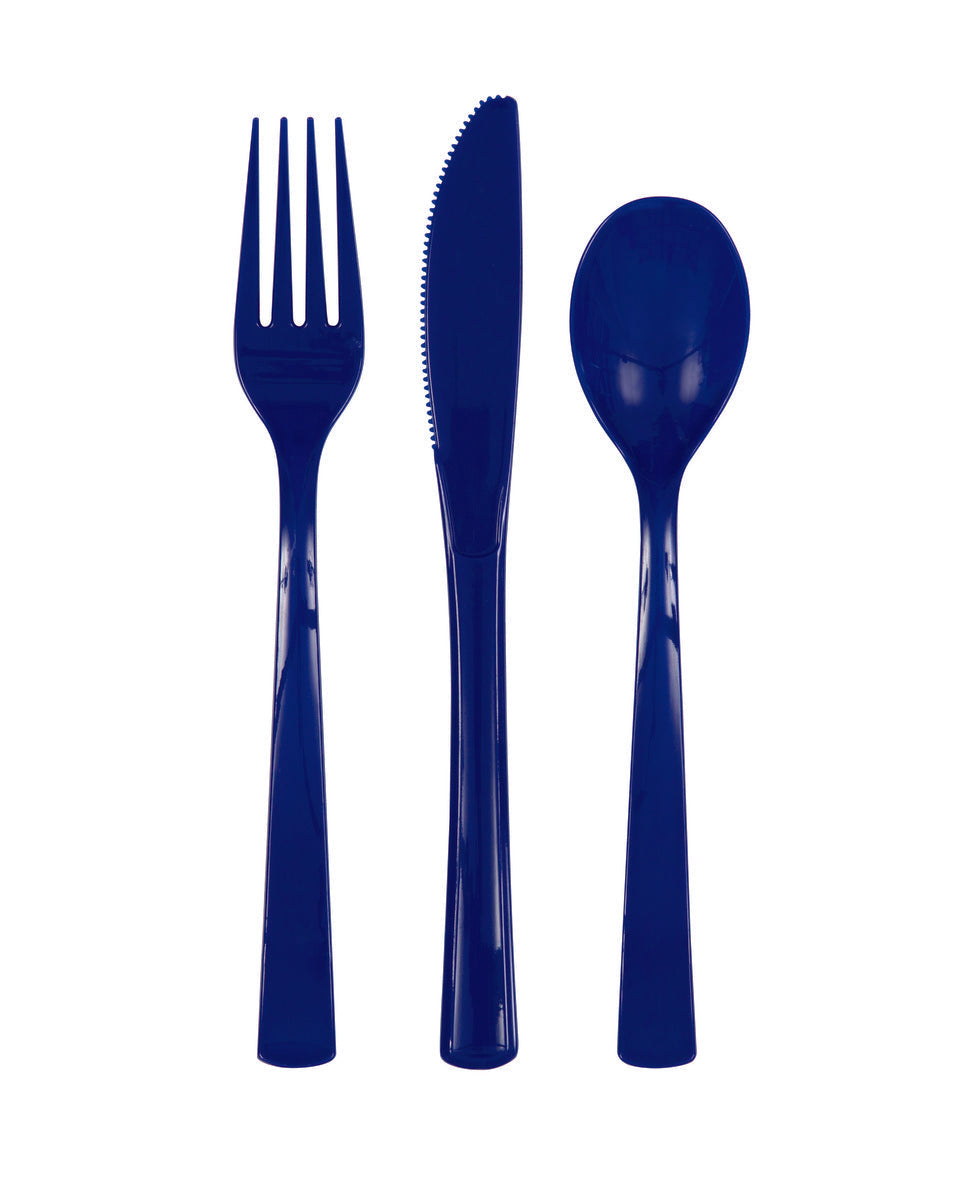 TRUE NAVY BLUE ASSORTED REUSABLE CUTLERY 18pk