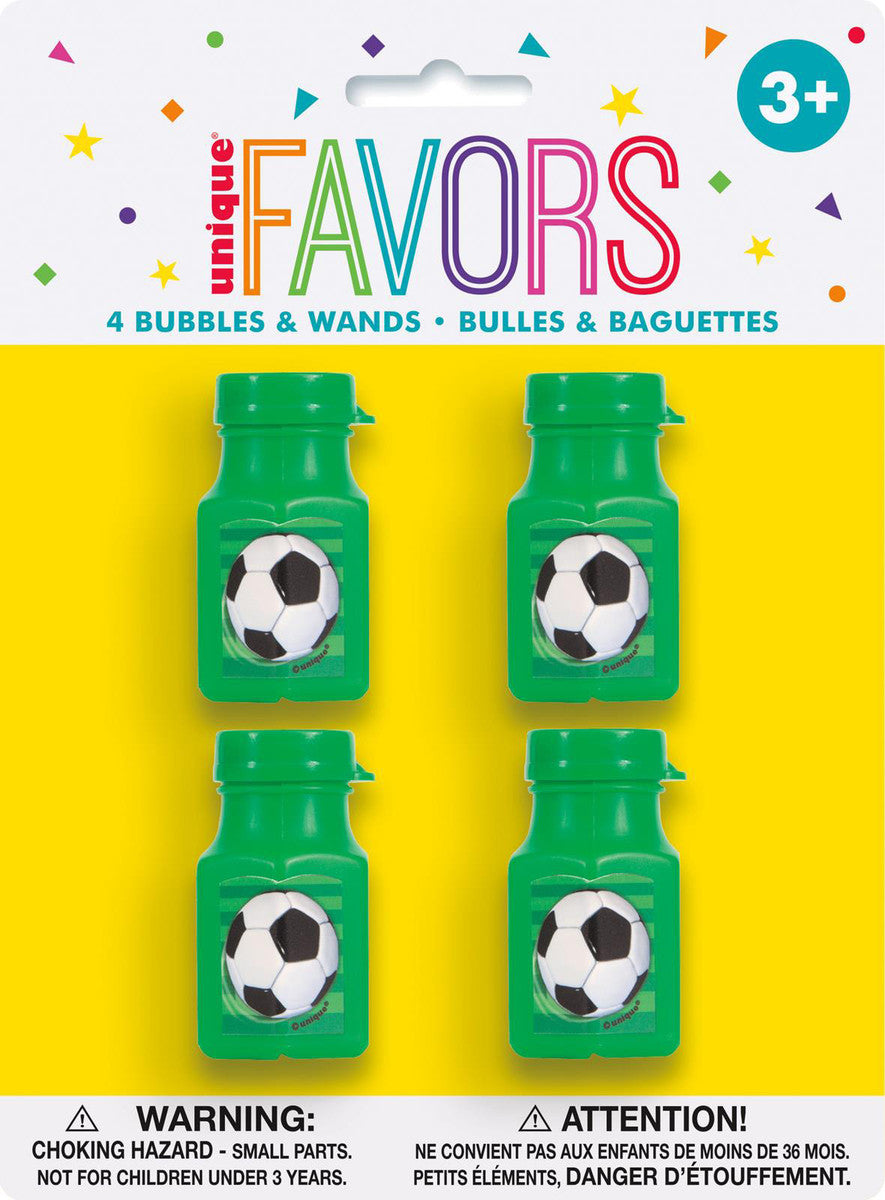 3D SOCCER 4 Bubble Bottles NIS Packaging & Party Supply