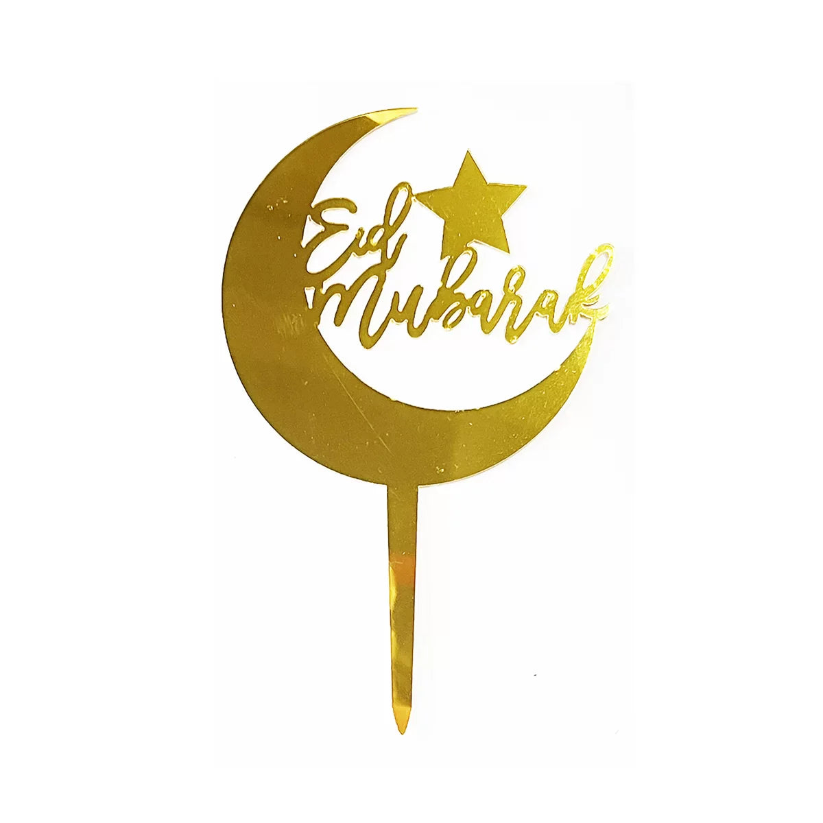 EID MUBARAK CAKE PICK – GOLD 1pc