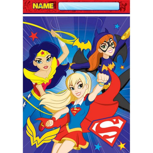 DC SUPERHERO Girls Folded Loot Bags 8pk