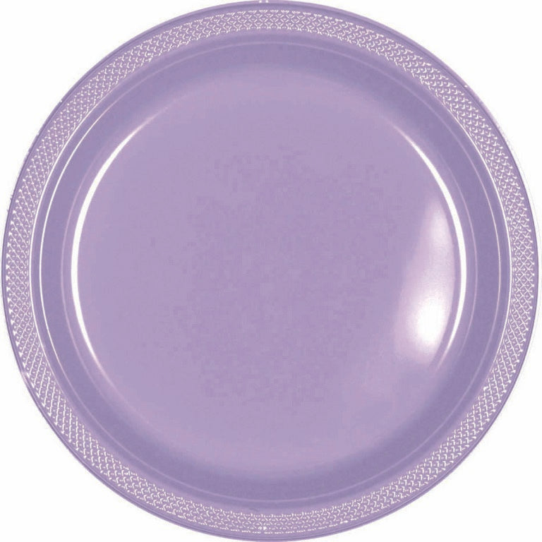 Plastic Round Plate (7"/17cm) 20 Pack-Lavender