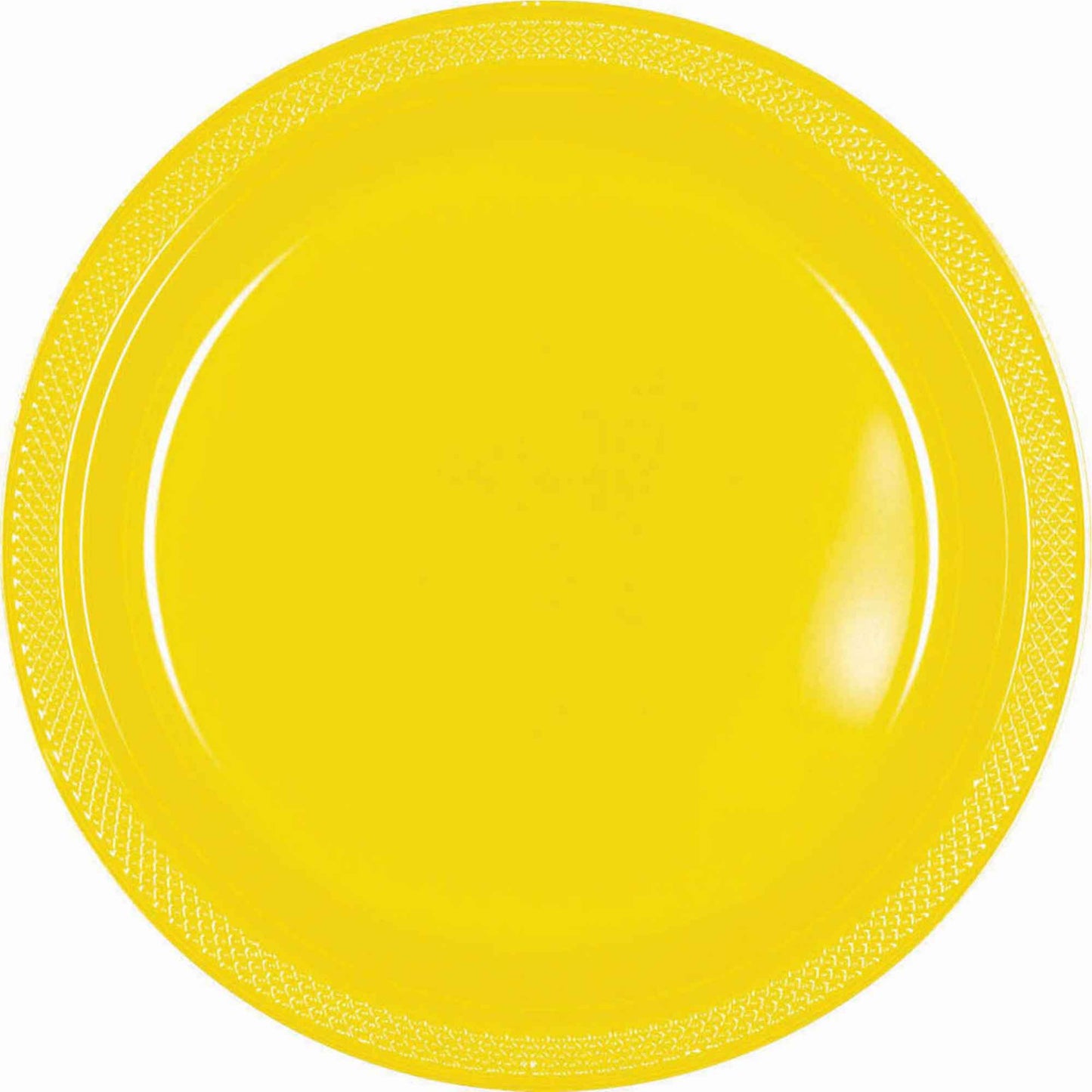 Plastic Round Plate (7"/17cm) 20 Pack-Yellow Sunshine