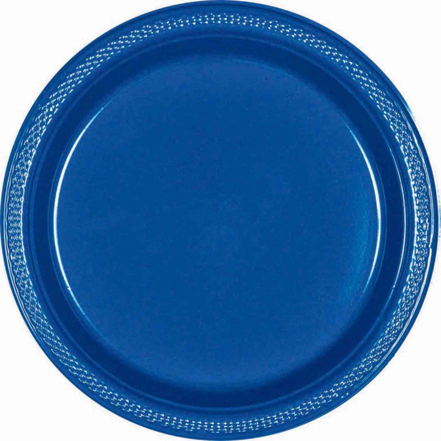 Plastic Round Plate (7"/17cm) 20 Pack-Royal Blue