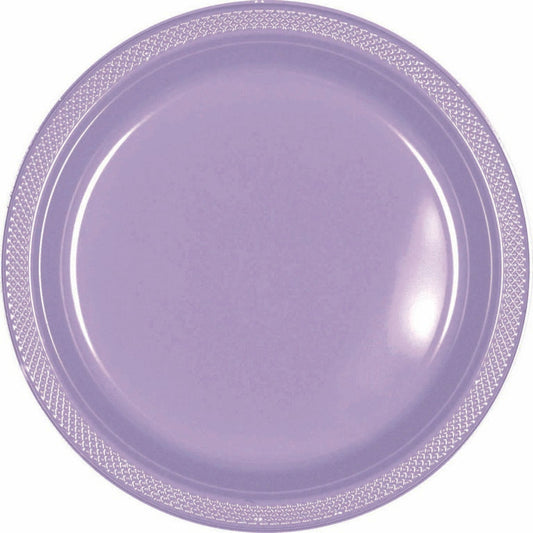 Plastic Round Plates (9"/23cm) 20Pack- Lavender