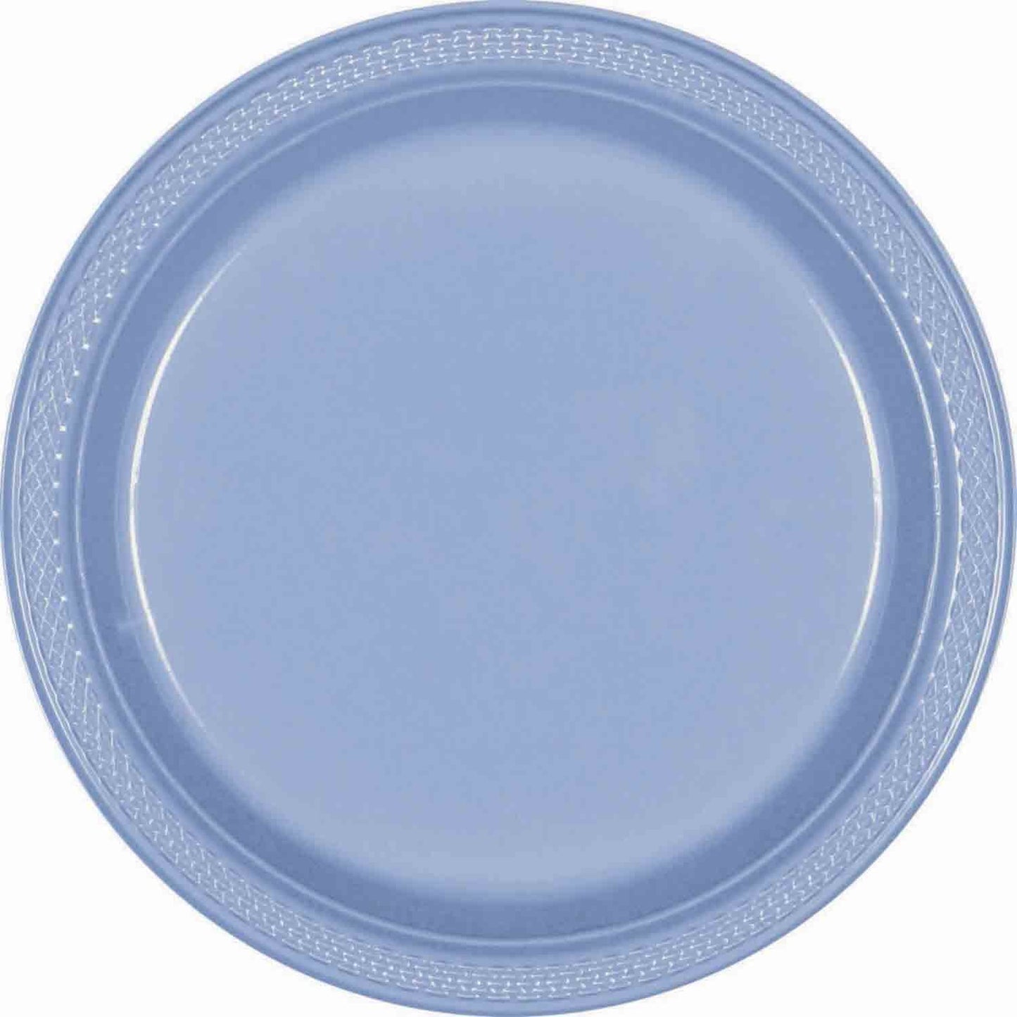 Plastic Round Plates (9"/23cm) 20Pack- Pastel Blue