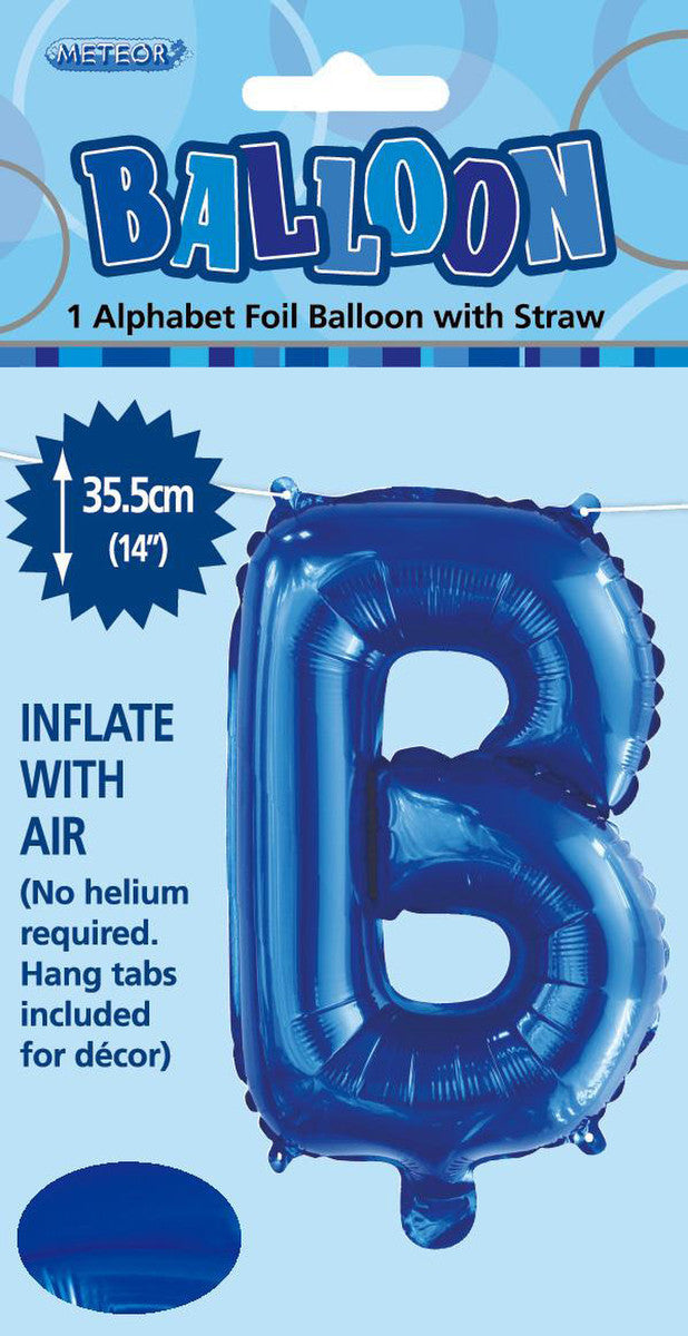 ROYAL BLUE "B" ALPHABET FOIL BALLOON 35CM (14")