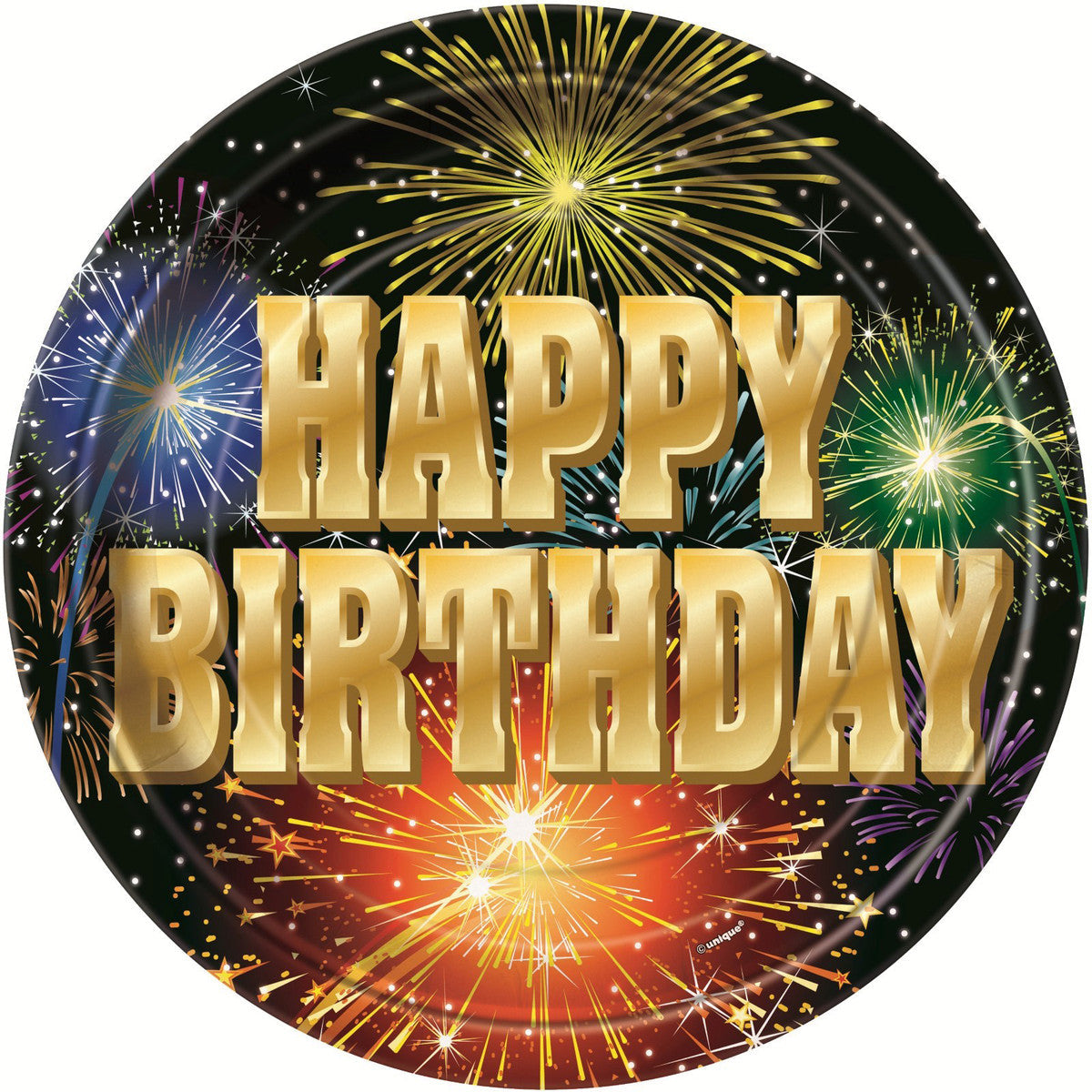 BIRTHDAY Burst 23CM (9") Paper Plates -8pk