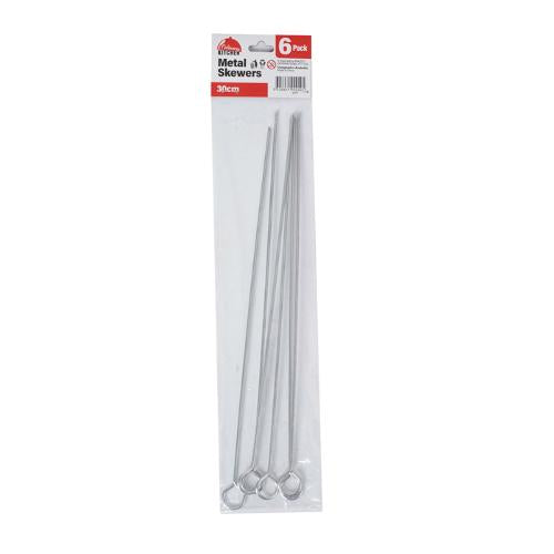 Skewers Metal 30cm Pk6