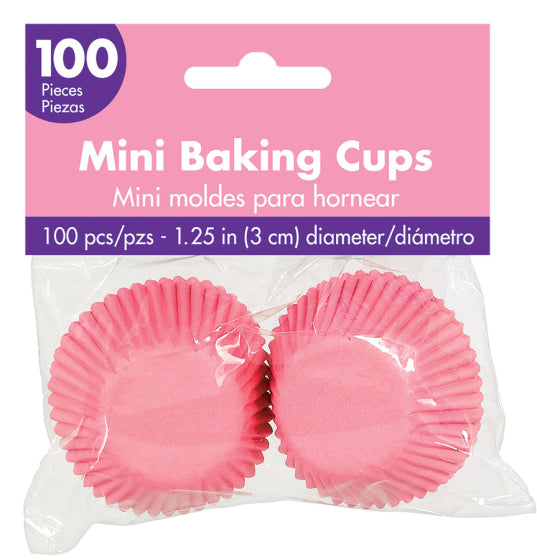 MINI CUPCAKE CASES NEW PINK 100PK