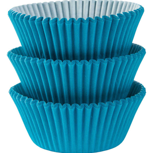 MINI CUPCAKE CASES CARIBBEAN BLUE 100PK