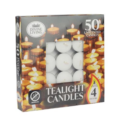 Tealights Candles unscented 4Hr Pk50