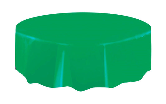 EMERALD GREEN UNIQUE PLASTIC TABLECOVER ROUND 213CM DIAMETER (84")