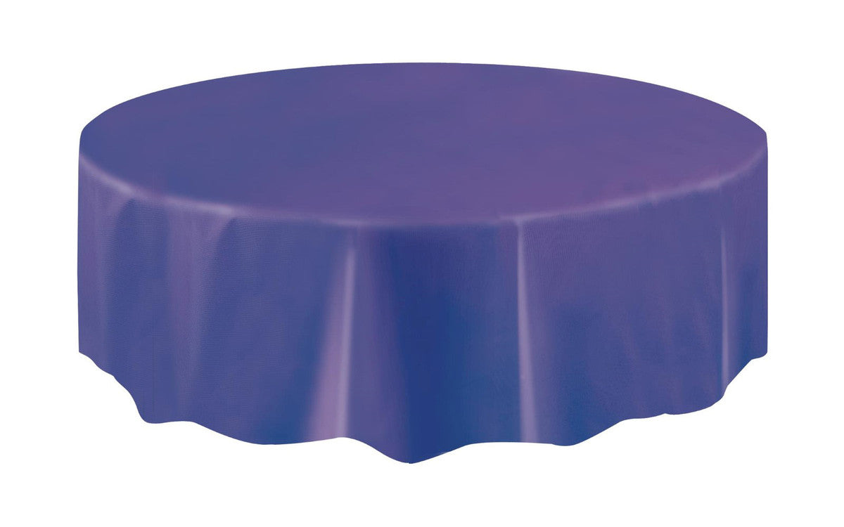 DEEP PURPLE UNIQUE PLASTIC TABLECOVER ROUND 213CM DIAMETER (84")