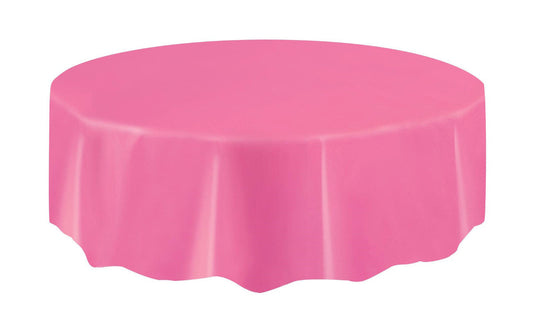 Hot Pink Unique Plastic Tablecover Round 213cm Diameter (84")