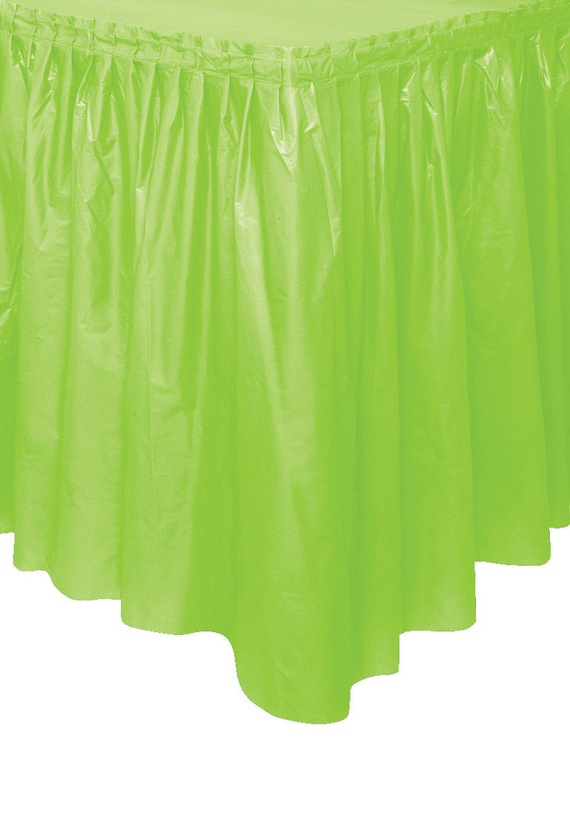 LIME GREEN Plastic Tableskirt 73CM X 4.3M (29" X 14')