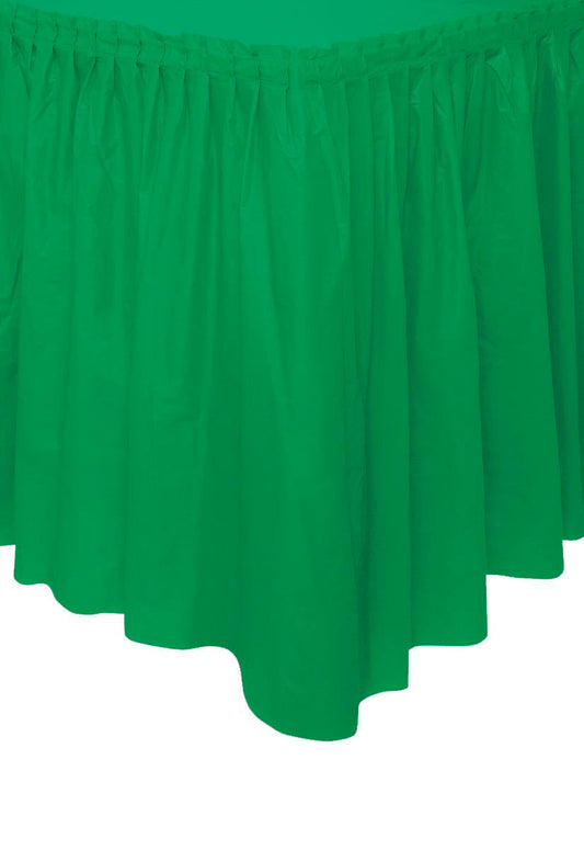 EMERALD GREEN Plastic Table skirt 73CM X 4.3M (29" X 14')