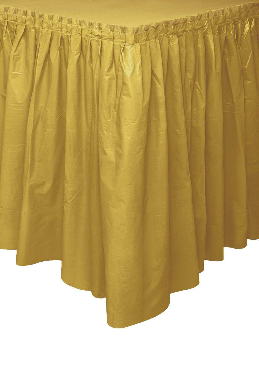 GOLD Plastic Tableskirt 73CM X 4.3M (29" X 14')