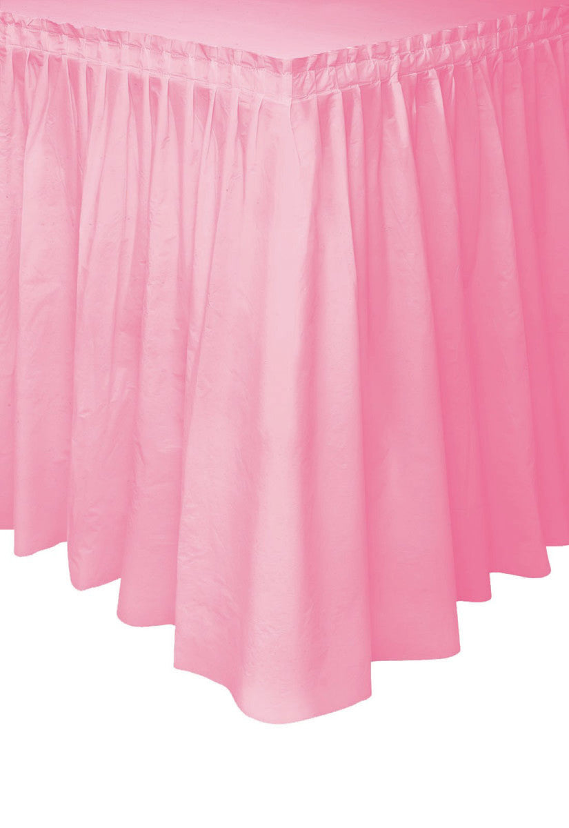 LOVELY PINK Plastic Tableskirt 73CM X 4.3M (29" X 14')