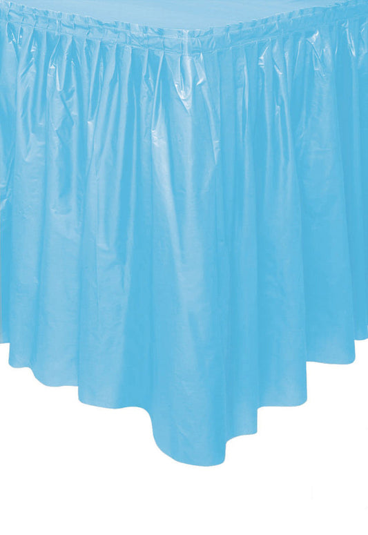 POWDER BLUE Plastic Tableskirt 73CM X 4.3M (29" X 14')