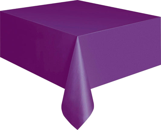 DEEP PURPLE UNIQUE PLASTIC TABLECOVER RECTANGLE 137CM X 274CM (54" X 108")