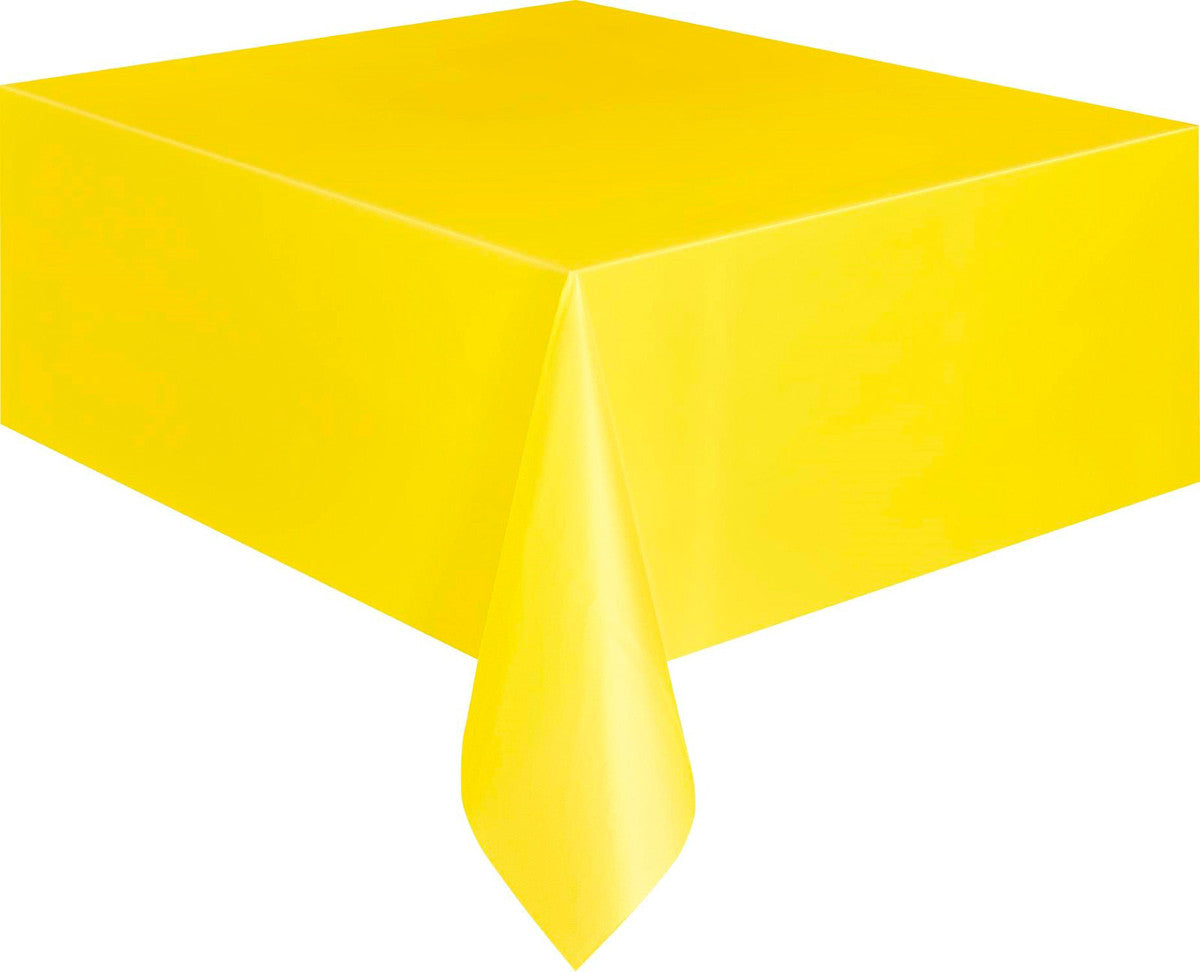 SUNFLOWER YELLOW UNIQUE PLASTIC TABLECOVER RECTANGLE 137CM X 274CM (54" X 108")