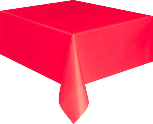 RUBY RED UNIQUE PLASTIC TABLECOVER RECTANGLE 137CM X 274CM (54" X 108")