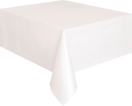 Bright White Plastic Tablecover Rectangle 137CM X 274CM (54" X 108")