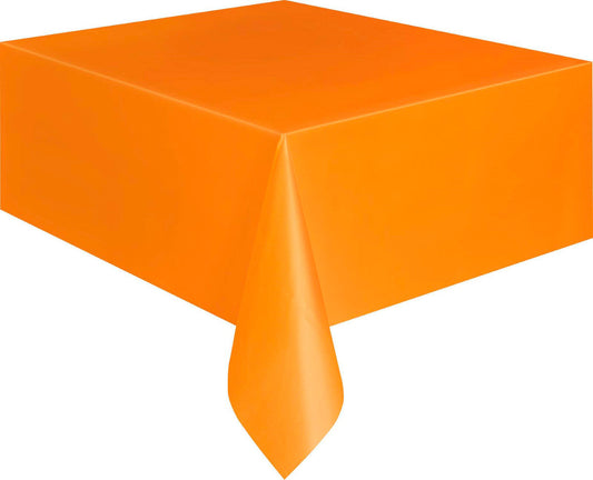 Pumpkin Orange Plastic Tablecover Rectangle 137CM X 274CM (54" X 108")