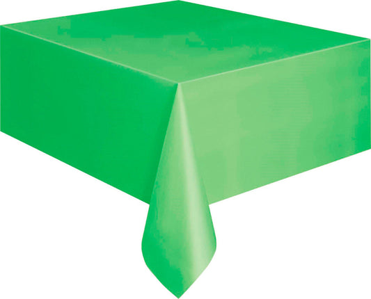 LIME GREEN UNIQUE PLASTIC TABLECOVER RECTANGLE 137CM X 274CM (54" X 108")