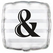 Wedding "&" Square 45cm (18") Foil Balloon Packaged