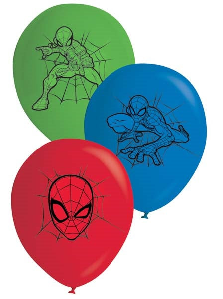 Spiderman Latex Balloon Assorted Colors 10pk