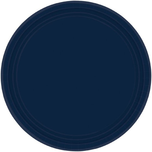 PAPER PLATES 23cm/9" ROUND Navy Blue 20pk