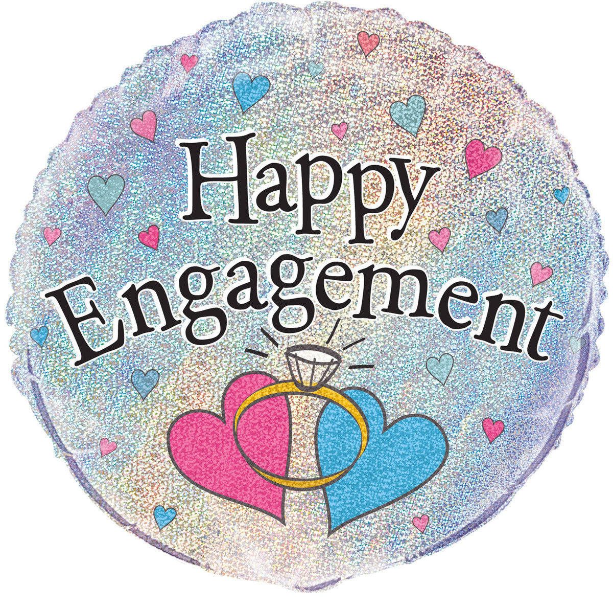 HAPPY ENGAGEMENT 45CM (18") Foil Prismatic Balloons 1pc