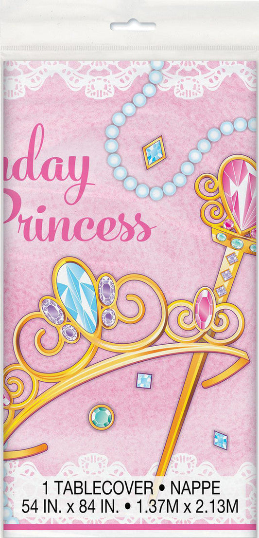 PINK PRINCESS PRINTED TABLECOVER 137CM X 213CM (54" X 84")