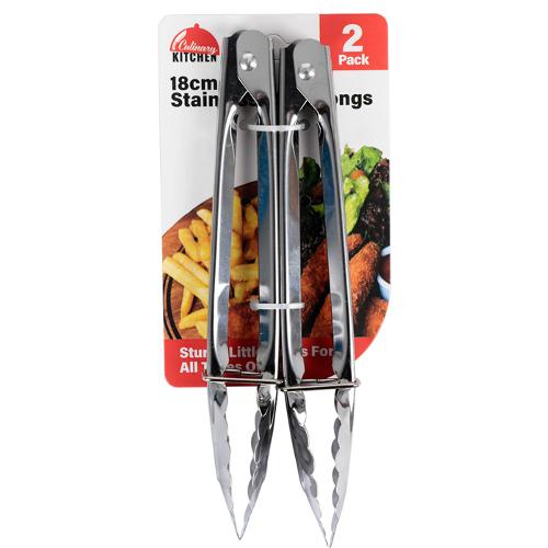 Tongs S Steel 14cm Pk2 Mini