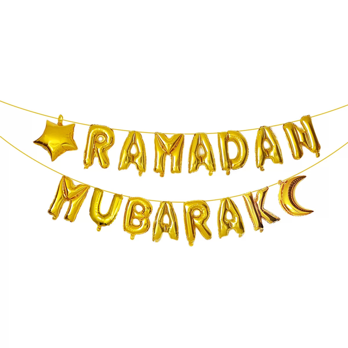 Ramadan Mubarak GOLD Foil Balloon 1pc