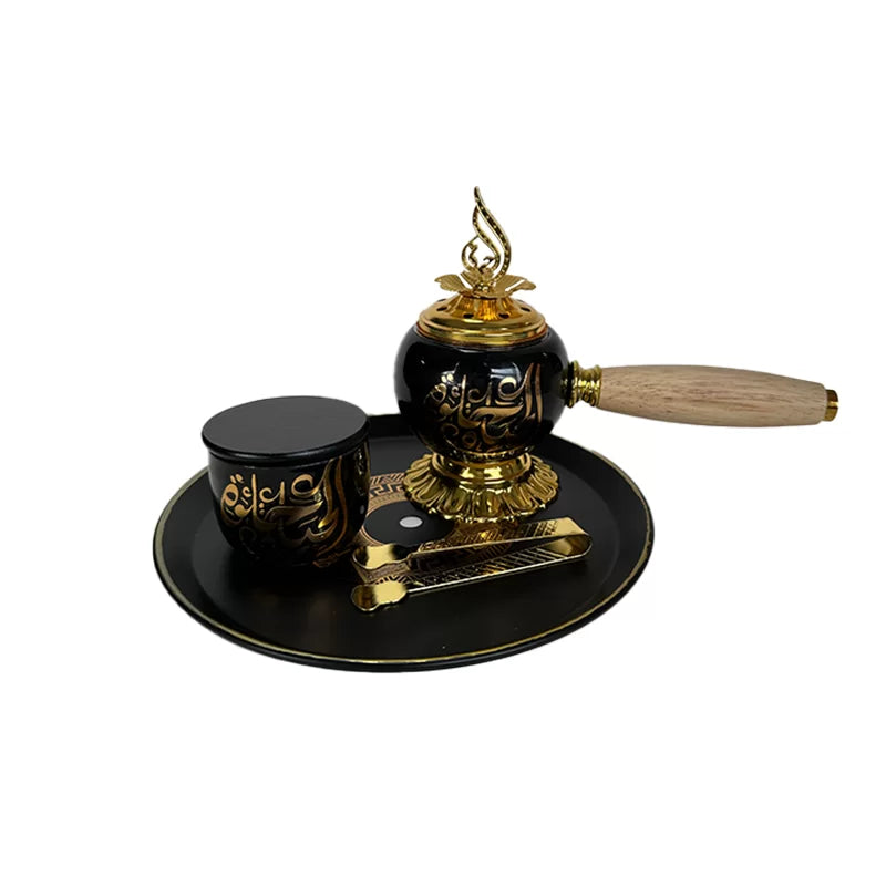 Arabic Metal Ceramic Incense Burner Set