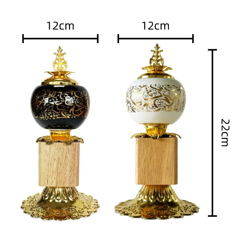 Arabic Metal Ceramic Incense Burner 12*22cm