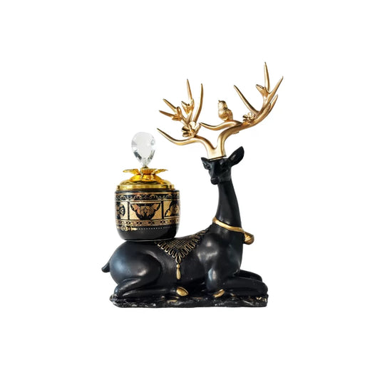 Arabic Metal Ceramic Incense Burner – Deer Black 1-PC