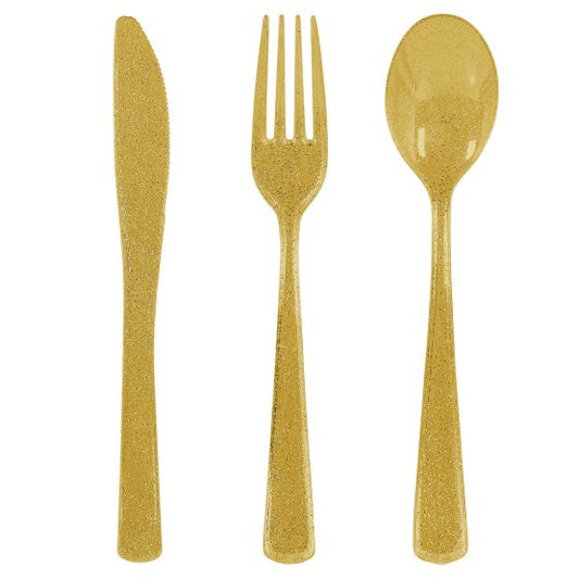 PREMIUM GLITTERING GOLD Cutlery Set 48pcs