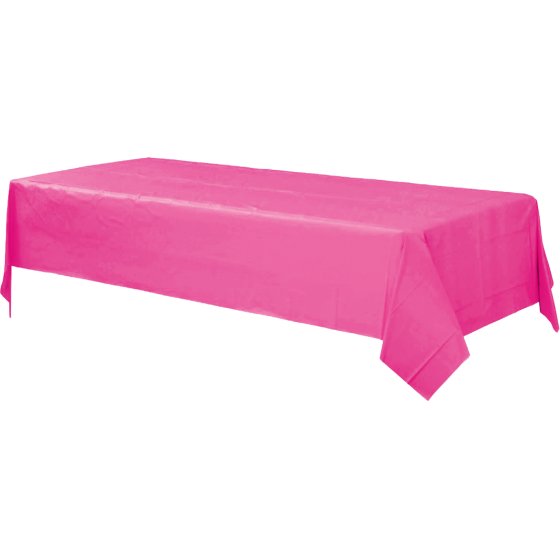 PLASTIC RECTANGULAR TABLECOVER- BRIGHT PINK